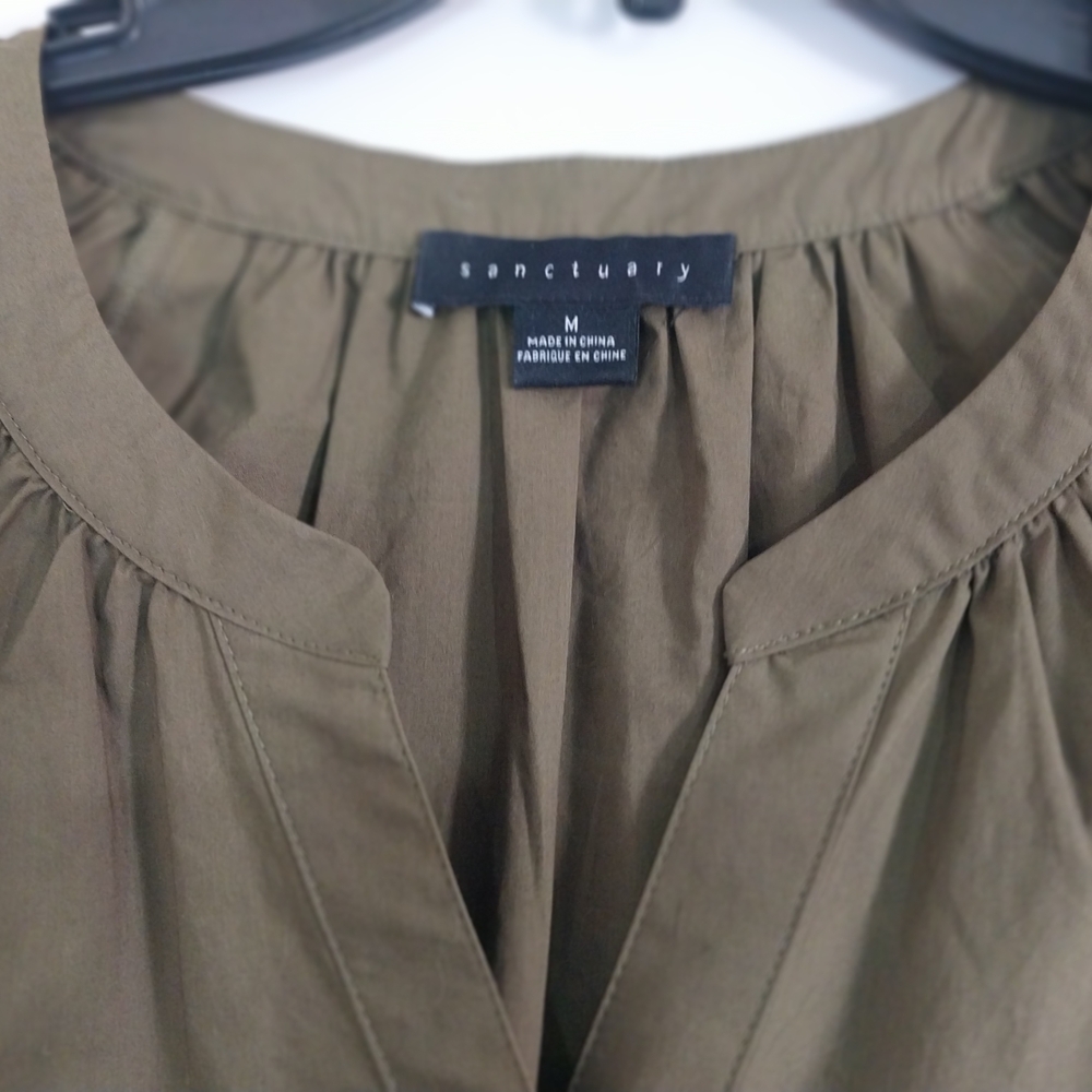 Sanctuary Size M Olive Green Mini Dress Cotton Made In China - Picture 5 of 13
